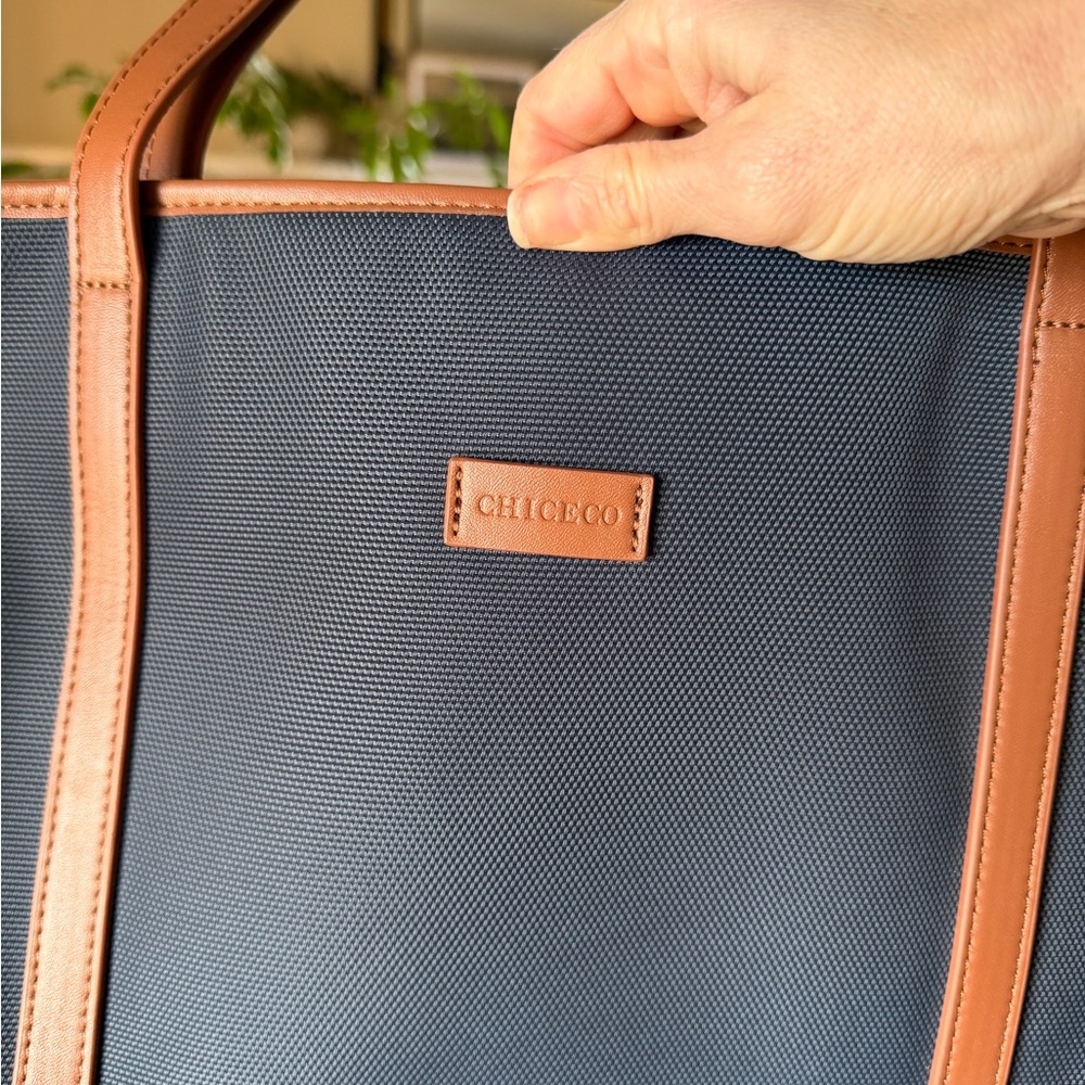Chic Eco Brown and Navy Bag - Picture 3 of 6